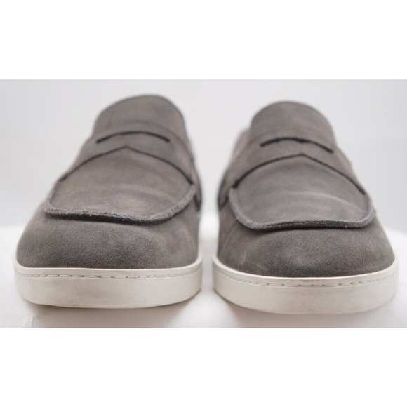 Allen Edmonds Men\'s Gray Suede Penny Slip-On Loafers